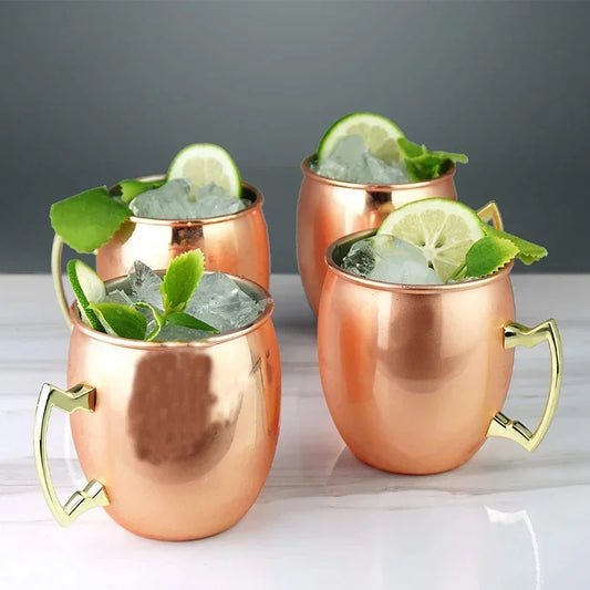 4pcs Mini 60ml Moscow Mule Mug Coffee Wine Bear Cup Hammered Copper Plated Cup Home Kitchen Bar Supplies Kitchen Drinkware Mugs