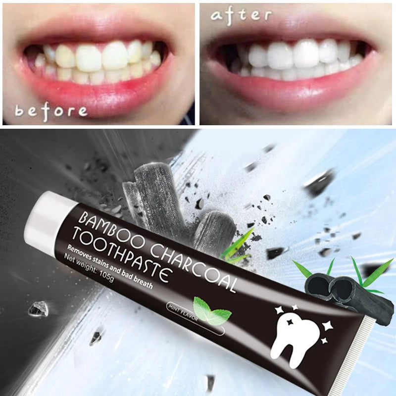 Black Toothpaste Bamboo Charcoal Oral Hygiene Tooth Paste Stains Remover Whitening Teeth Cleaning Tooth Brighten