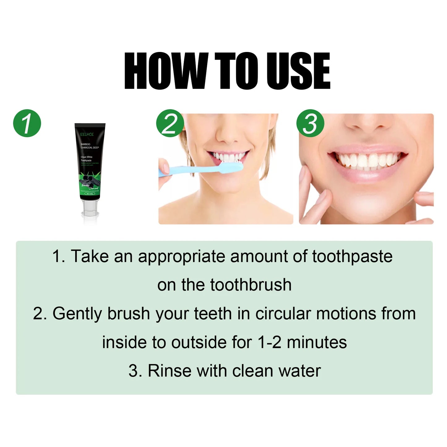 Bamboo Charcoal Deep Cleansing Toothpaste Teeth Stains Oral Odor Yellow Teeth Remove Brightens White Fresh Teeth Care Toothpaste