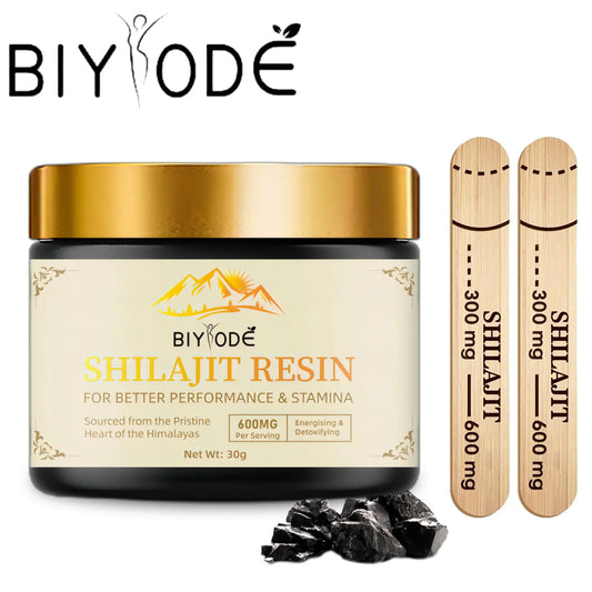 BIYODE Himalayan 100% Pure Shilajit with Fulvic Acid & 85+ Trace Minerals Complex for Energy With Spoon 30g Resin