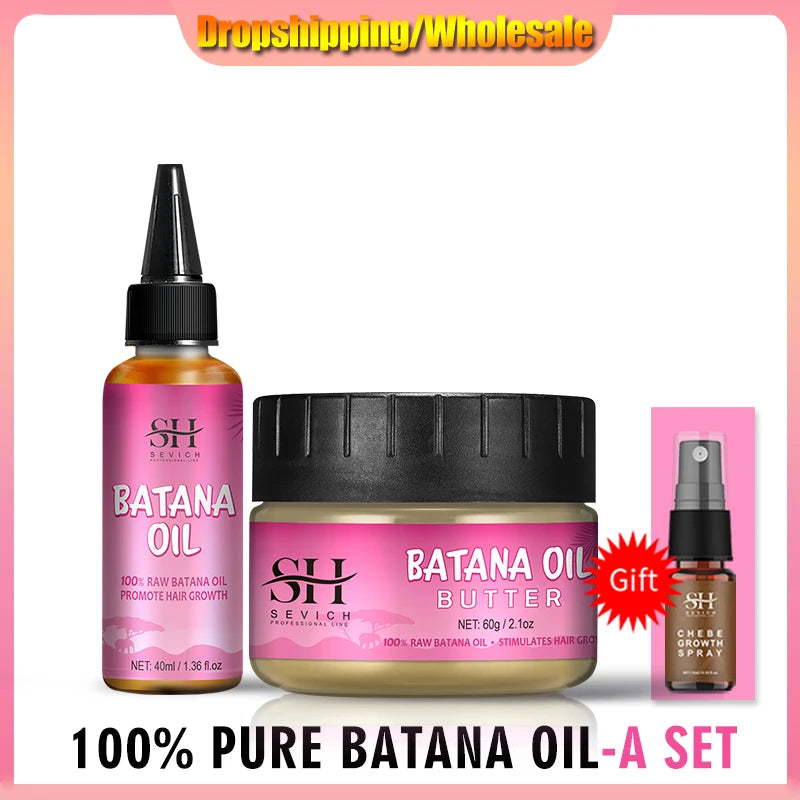 5PCS 100% Batana oil hair growth set African fast hair growth batana Hair Mask Anti hair loss break hair regrowth treatment