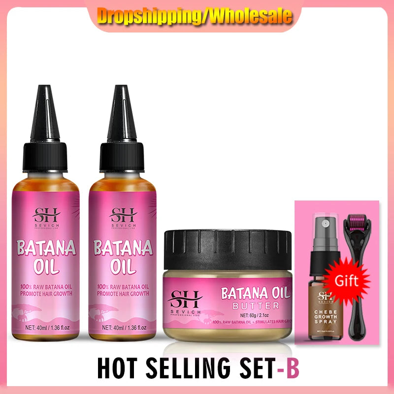 5PCS 100% Batana oil hair growth set African fast hair growth batana Hair Mask Anti hair loss break hair regrowth treatment