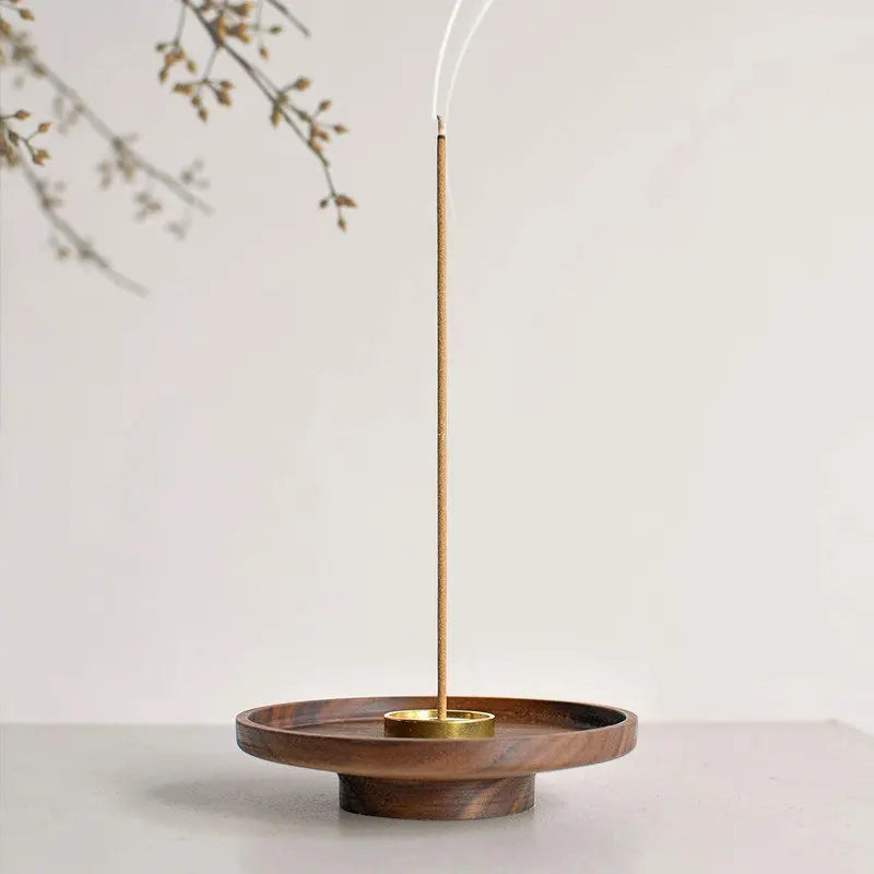 Multi-aperture Solid Wood Incense Inserted Pure Copper Incense Set DIY Household Indoor Line Incense Burner Zen Incense Holder