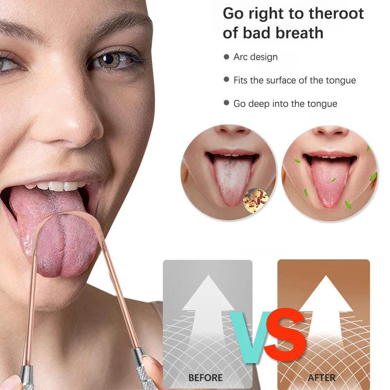 1PCS Pure Copper Tongue Scraper Oral Cleaner Brush Fresh Cleaning Hygiene High Quality Tounge Scraper