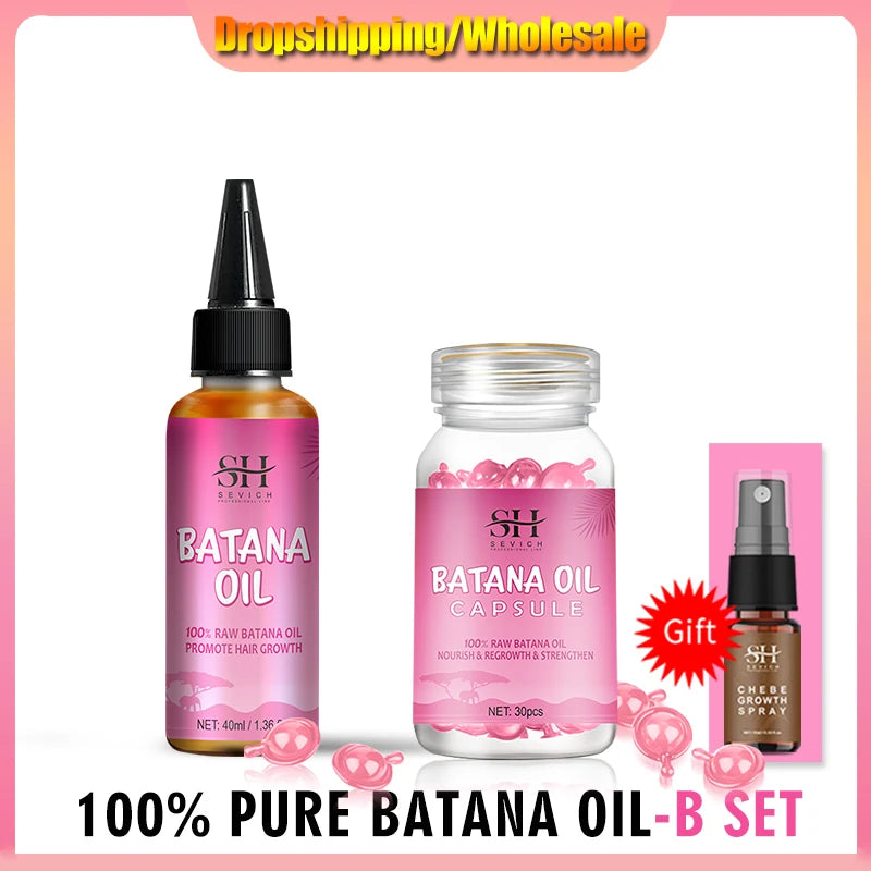 5PCS 100% Batana oil hair growth set African fast hair growth batana Hair Mask Anti hair loss break hair regrowth treatment