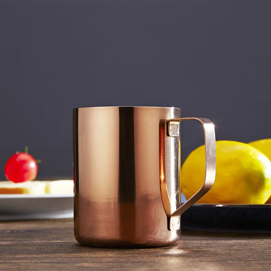 Stainless Steel Shiny Coffee Cup Gold Plated Copper Mug Single Layer Water  Gargle  Gift Camping Supplies