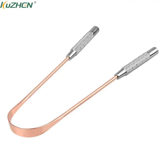 1PCS Pure Copper Tongue Scraper Oral Cleaner Brush Fresh Cleaning Hygiene High Quality Tounge Scraper